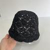 Women's Japanese Lace Hollow Knitted Bucket Cap Breathable Foldable Sun Visor Fashion Accessory for Spring And Summer
