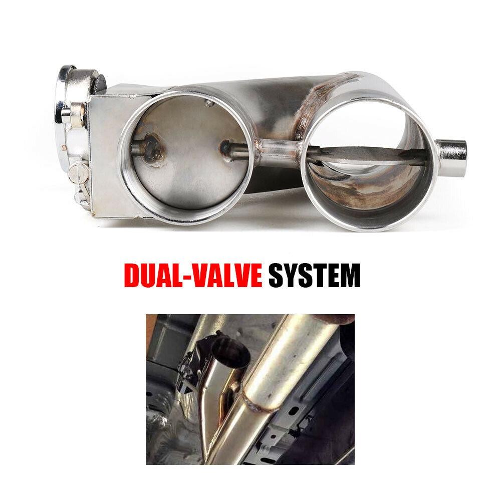 3" 2.5'' Double Valve Car Electric Exhaust Cut Out Valve Exhaust Pipe Muffler Kit with Wireless Remote Control