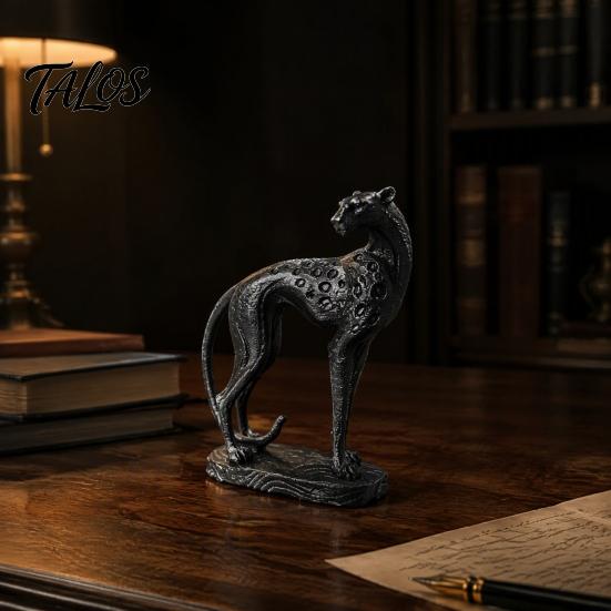 Zeitgenössische Tischdekoration 3D-gedrucktes Geparden-Ornament, Moderne stehende Leoparden-Skulptur, Dekorative elegante Wildtier-Dekoration Tierfigur