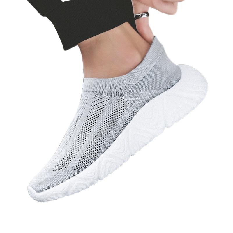 Summer new large size fly-woven socks sneakers, breathable lazy overshoes casual shoes