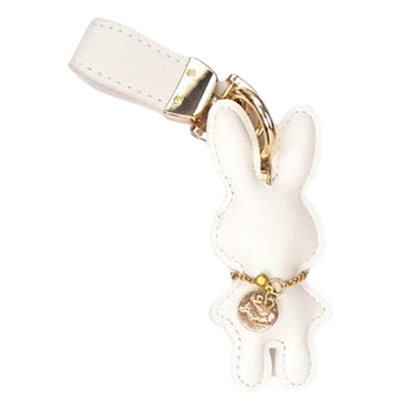 

Модный кожаный брелок в виде кролика с прочной пряжкой для ремня для модных людей и для подарков белый
