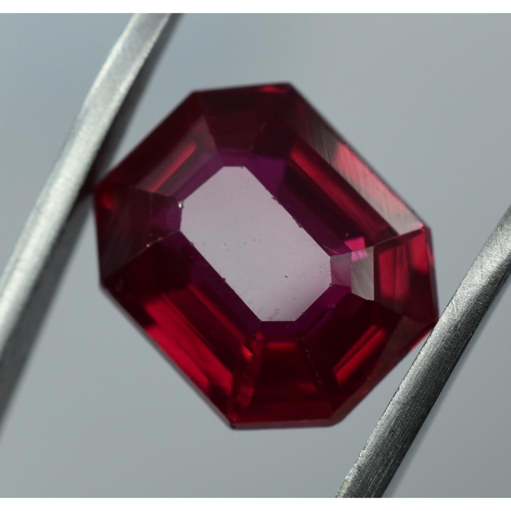 Authentic Red Ruby 8.63 Ct Natural Emerald Shape CERTIFIED Loose Gemstone S-0253