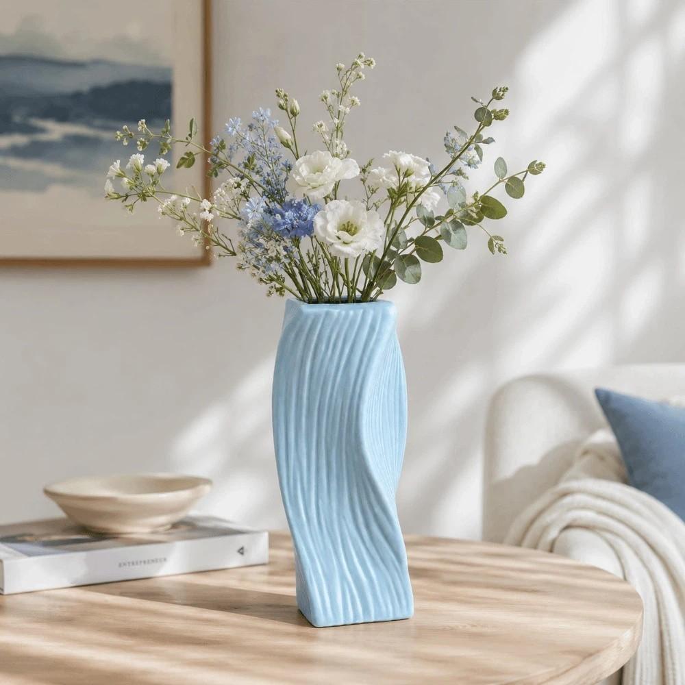 Wellenmuster Blumenvase Heimdeko Unregelmäßige Vasen Töpfe Ästhetische Vase Hausdekoration