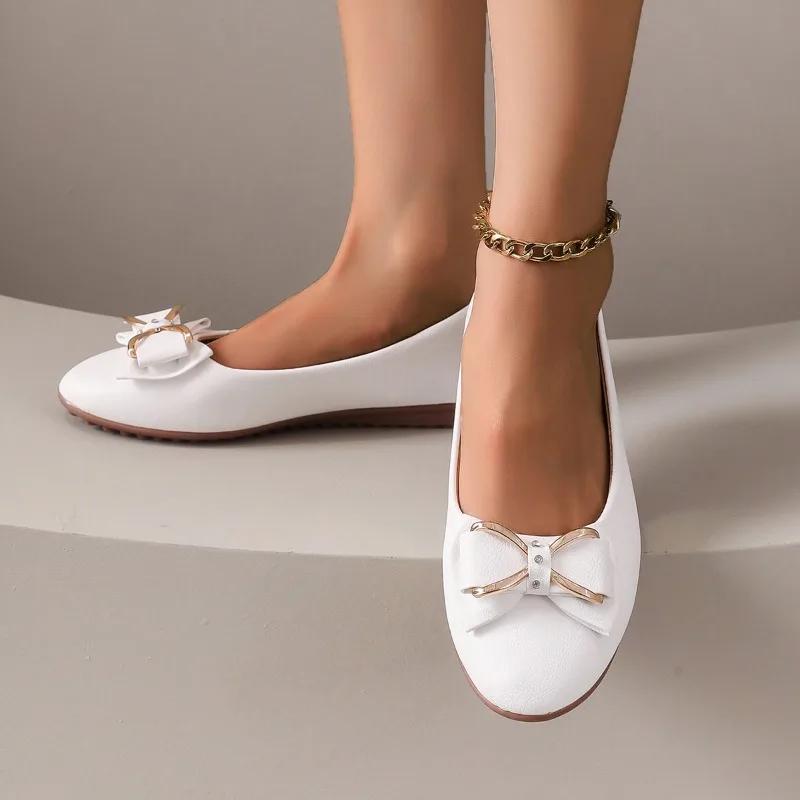 Fashion Ladies Shoes 2025 Fashion Shallow Women's Flats New Plus Size Butterfly-knot Casual Hot Sale Best Seller Sweet Flat Low Heels