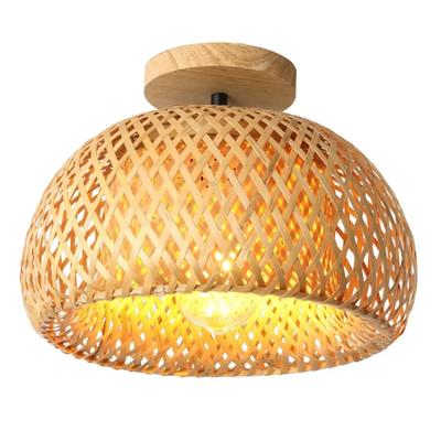 Handmade Rattan Bamboo Chandelier LED Ceiling Lamp Fixture Weaving Home Living Room Decor Hanging Lamps LED Ceiling Light