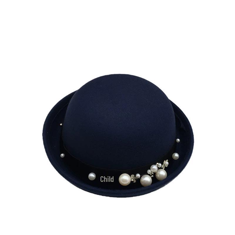 Cappello a cilindro con orecchie da gatto e perle per bambini: Carino Stile Britannico Autunno/Inverno per Ragazzi e Ragazze - Perfetto per Natale e Capodanno