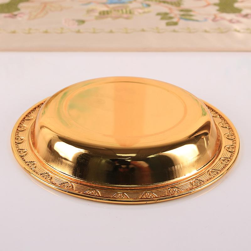 Metal plate European vintage western plate cushion plate home cold cuts steak salad plate dessert plate with acrylic lid