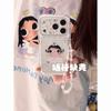 Cute Ballet Dancing Small Jade Gilt Round Edge Double Shell Is Suitable for Apple 17promax/16/15 Mobile Phone Case.