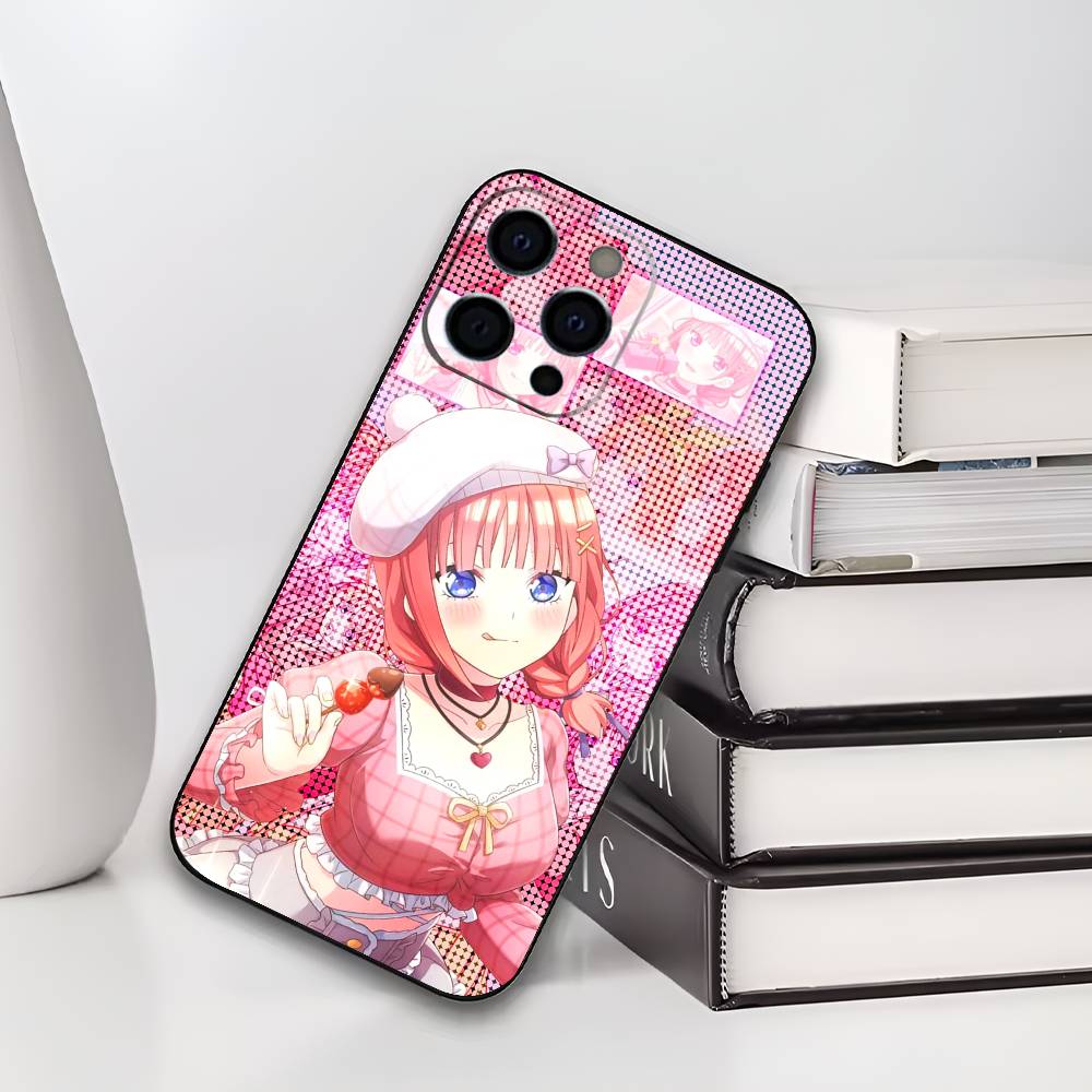 N-Nino N-Nakano Anime Phone Case For iPhone 17,16,15,14,13,12,11 Plus,Pro Max,XS,Soft Silicone Black Cover