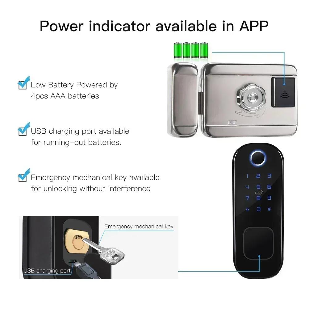 Lock With App Digital Door Lock Power Indicator Feature Remote Security Management USB Charging Port User Management Capability