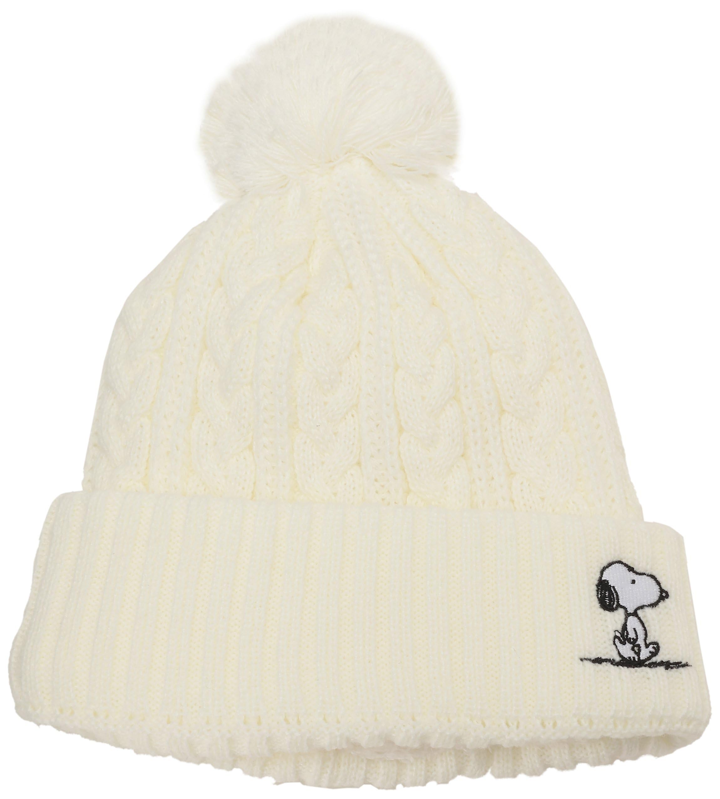 

SNOOPY Kids Knit Cap Boa Back White [Anshapeau] 435-1013