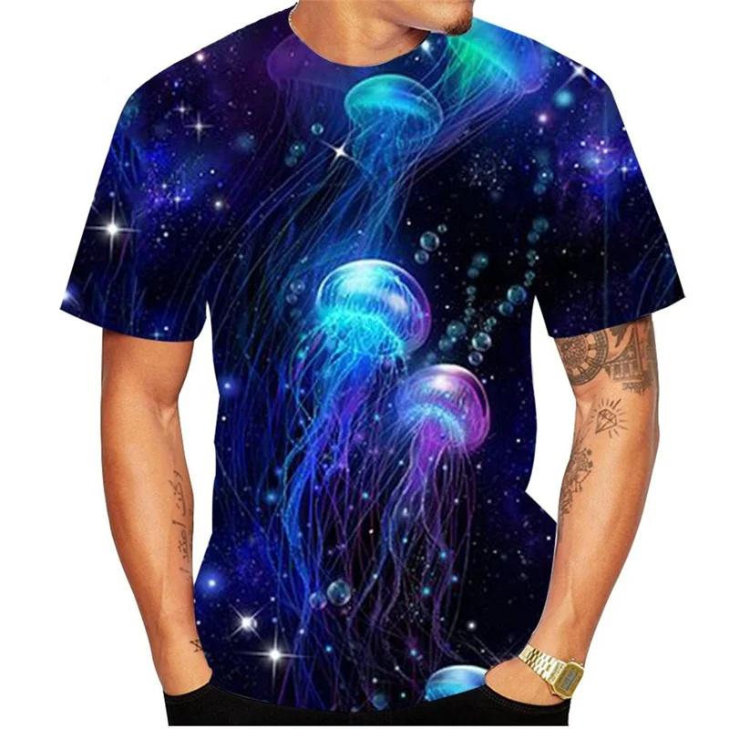 Jellyfish T Shirt For Men 3D Printed Animal Graphic Short Sleeve Tops Streetwear Fashion Harajuku
