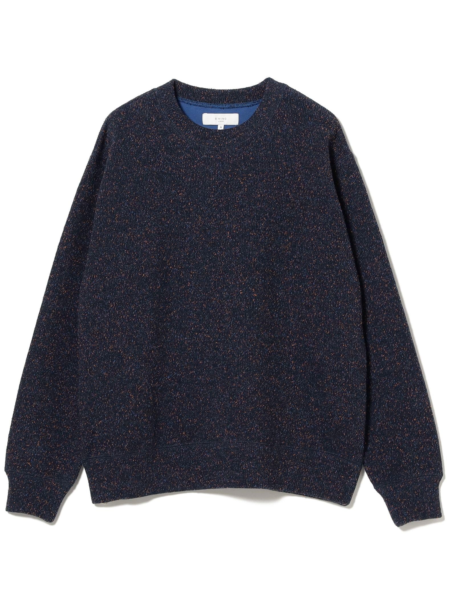 

B:MING LIFE STORE by BEAMS Men s Double-Face Nep Crew Sweatshirt, Navy, Size L