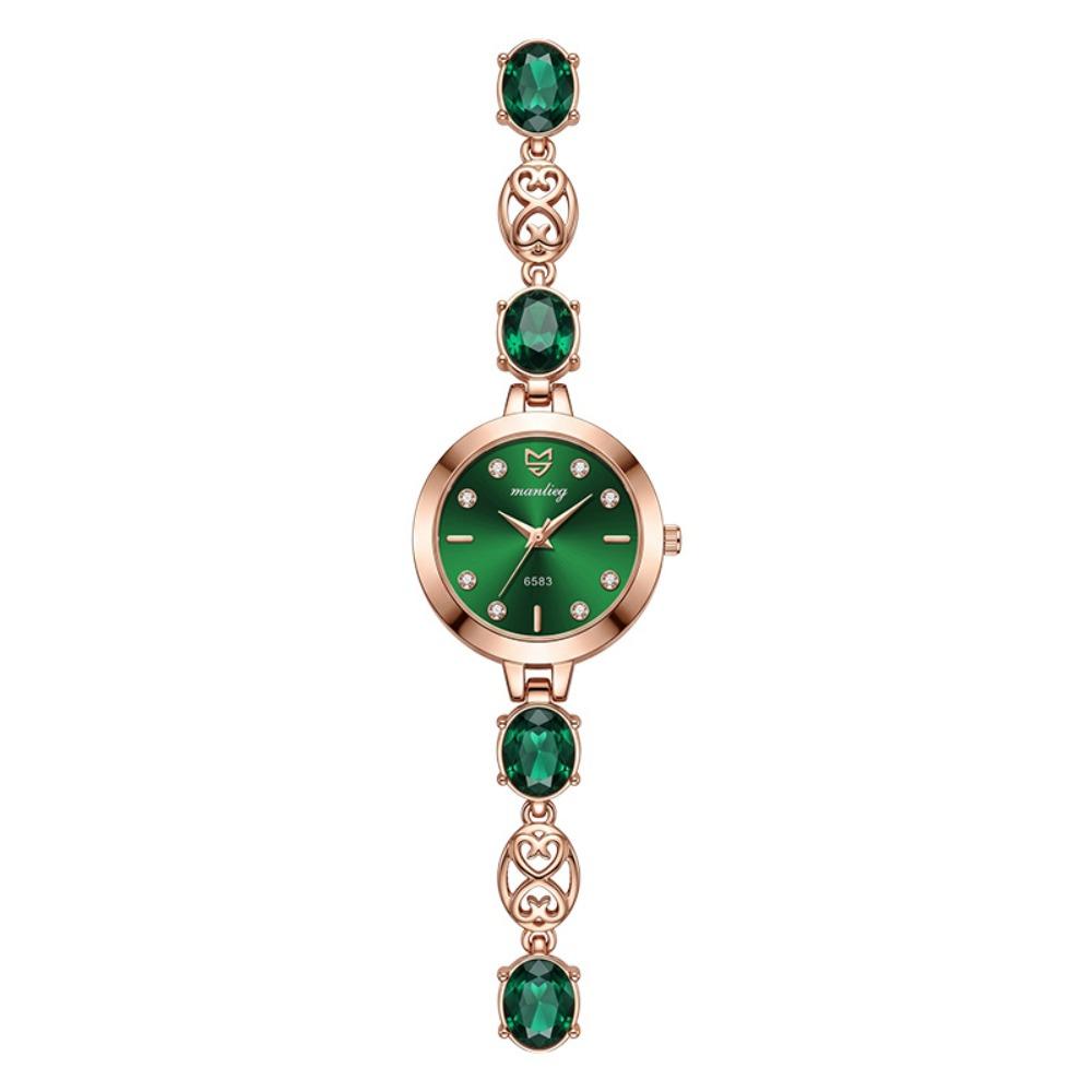 with Adjustable Bracelet Quartz Watches Rhinestone Wrist Decoration Rotundity Shaped Watch Gift