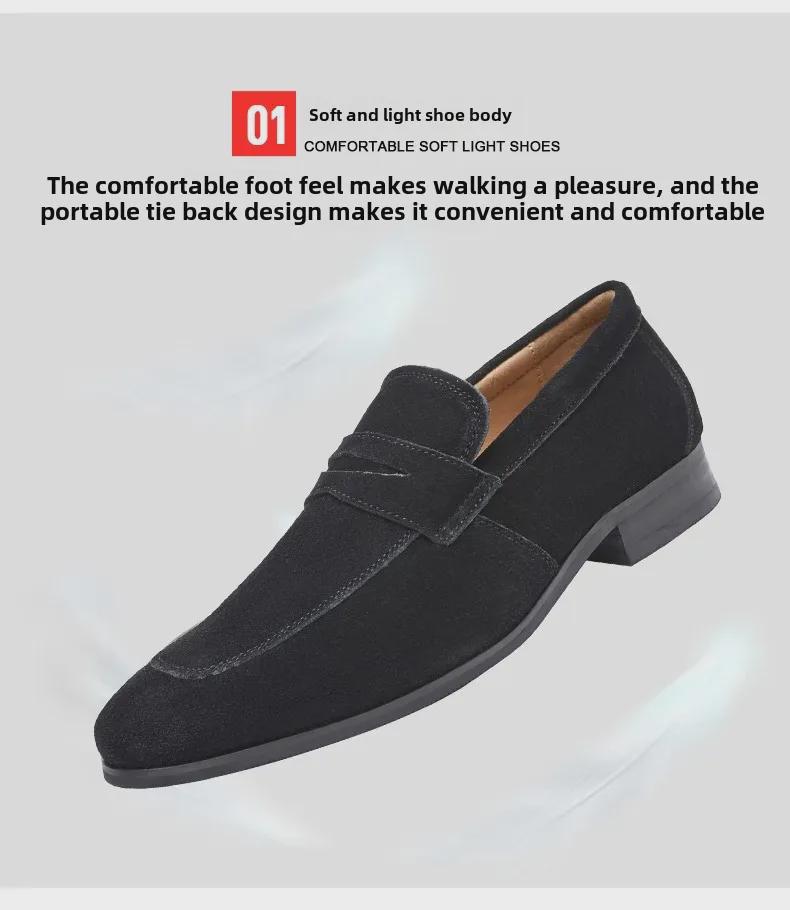 Men's Japanese-Style Suede Loafers: Summer Slip-On, Business Formal, Frosted Leather