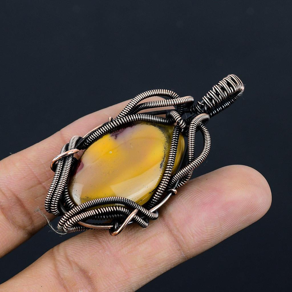 Mookaite 999 Copper Wire Wrapped Pendant Handmade Gemstone Jewelry, Gifts For Wife Brand New Pendant