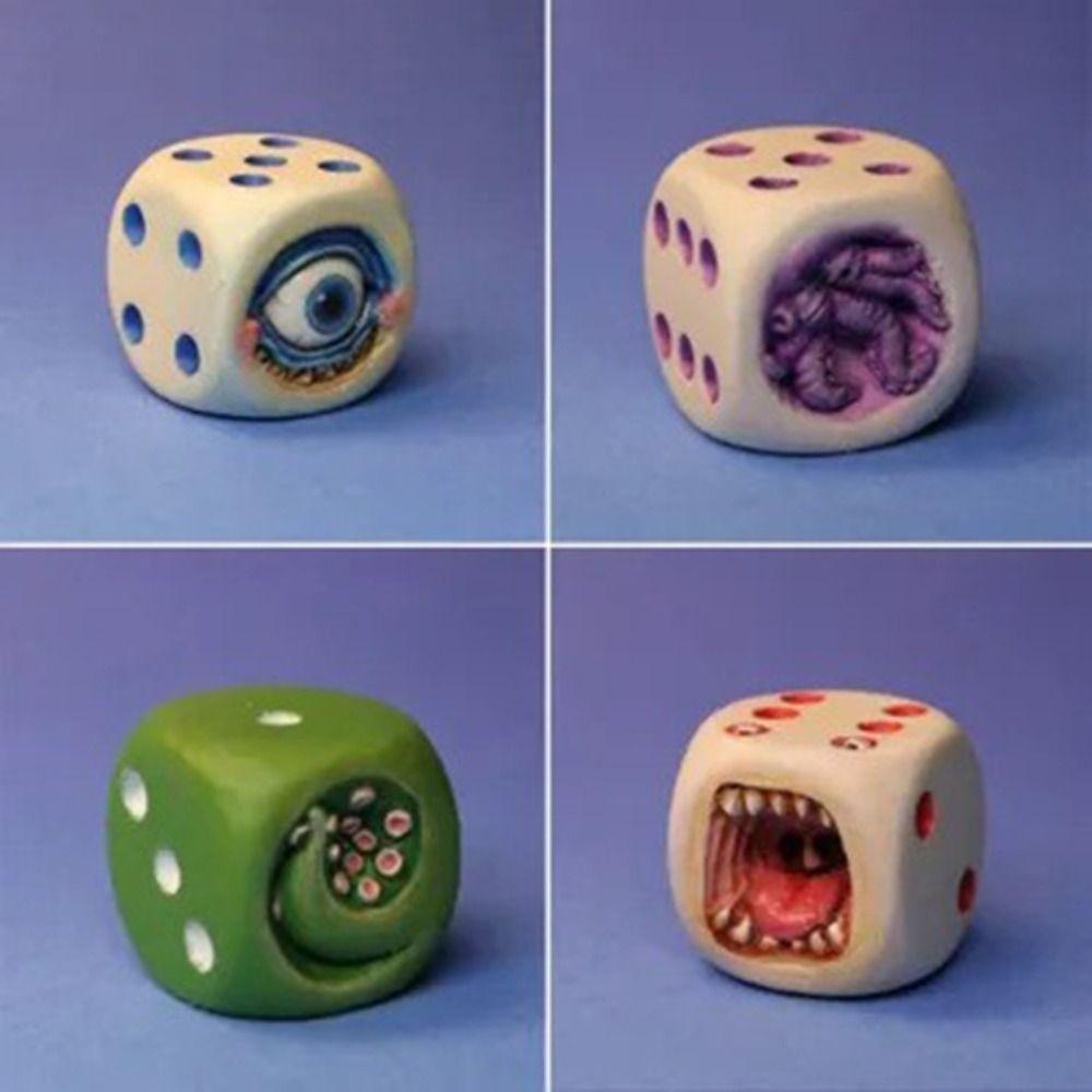 Display Halloween Tabletop Game Big Eyes Mouth 5pcs/Set Resin Dice Set Creative   Home Decor