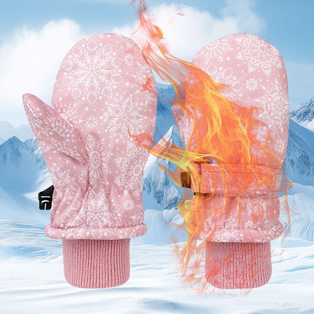 Non-slip Snow Gloves Warm Kids Winter Mittens Fashion Children Ski Gloves  Mountaineering