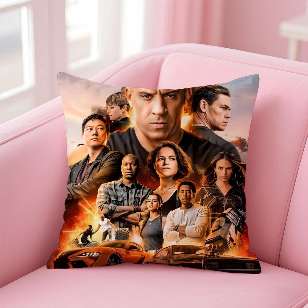 Film FFast Furious Cushion Cover Pillow Case Ultra Soft Skin Friendly Fabric Cloud Like Comfort Concealed Zipper