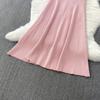 Summer Designer Solid Hollow Out Long Knitting Dress Women Elegant Half Turtleneck Sleeveless Slim Knitwear Sweater Dresses Female