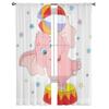 Circus Elephant With A Ball Tulle Curtain For Living Room Sheer Valance Curtain For Kitchen Bedroom Window Drapes