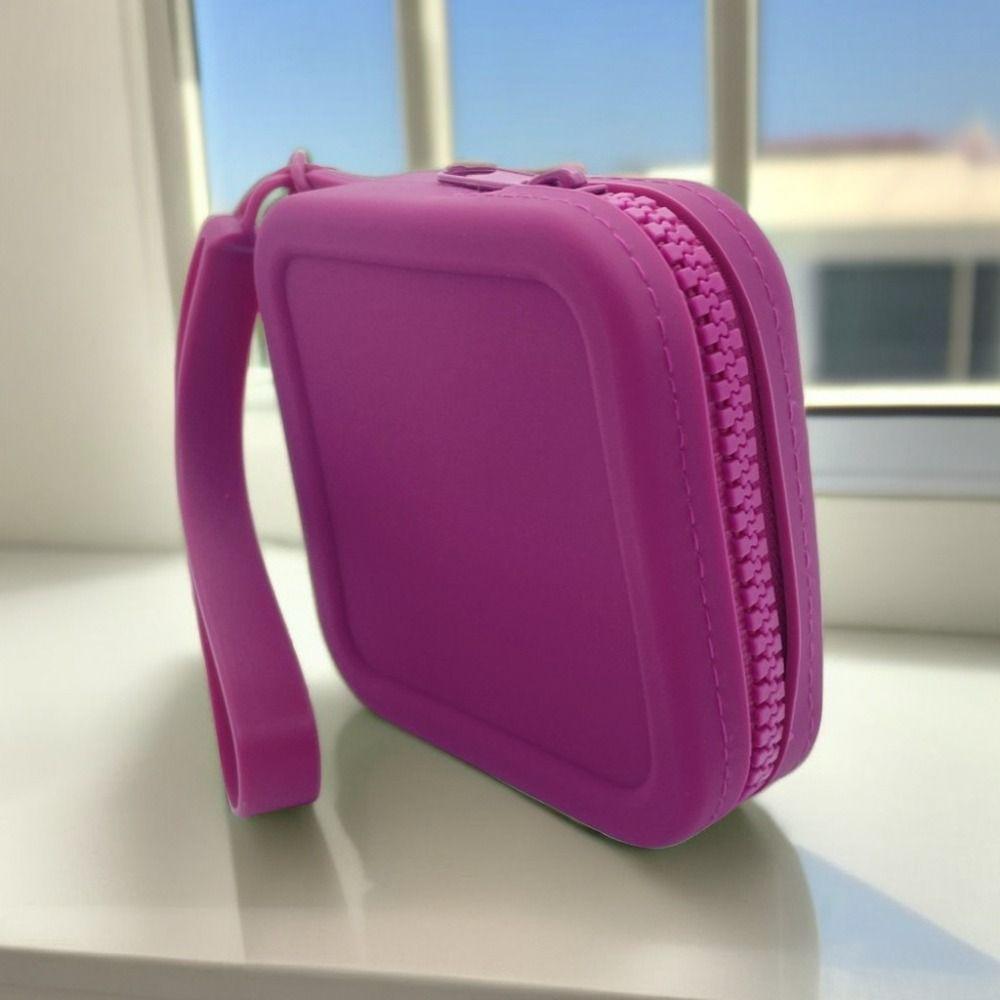 INS Silicone Square Coin Purse Solid Color Earphone Storage Bag Small Item Bag  Gift