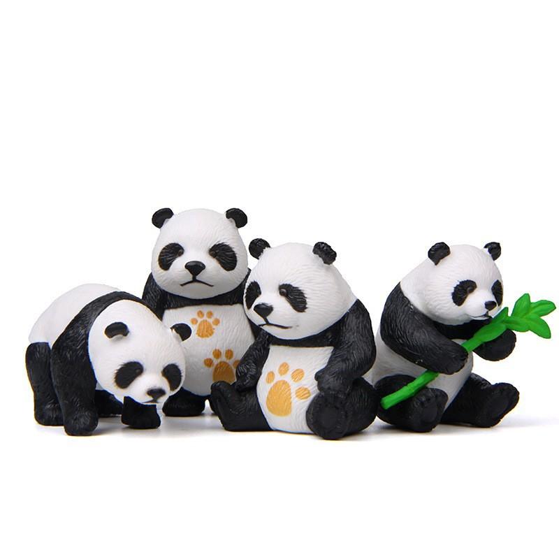 8pcs/set Micro Landscape Creative Cute Bamboo Panda Doll Gardening DIY Decoration Desktop Small Ornaments