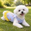 Starfish Pattern Dog Striped Dress Breathable Summer Dog Costume  Spring Summer