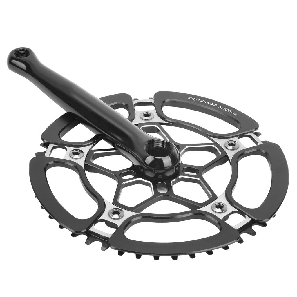 45T Bike Crankset Crank Arm Aluminium Alloy Single Speed Crank Arm Chainwheel Accessory Black
