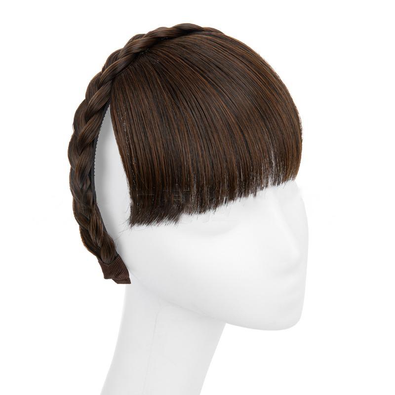 Ladies Wigs Bangs Headbands One-piece Covering White Invisible Seamless Wig Piece Top of the Head Reissue