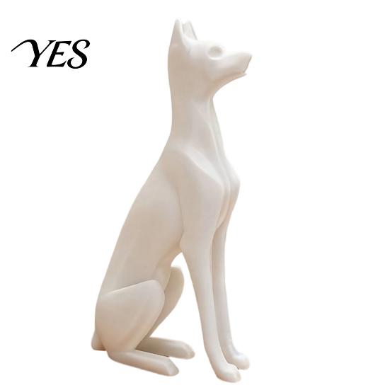 Minimalist Dog Statue 3D Printed Sitting Figurine, Modern Statue, Animal White Figurine Sculpture Decoration for Home Office Desk, Gift Pet Lovers PLA
