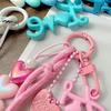 1 Piece   Heart-Shaped Bead Weaving Rope Mobil Phone Pendant Universal Lanyard Bag Key Keychain Accessories Gift