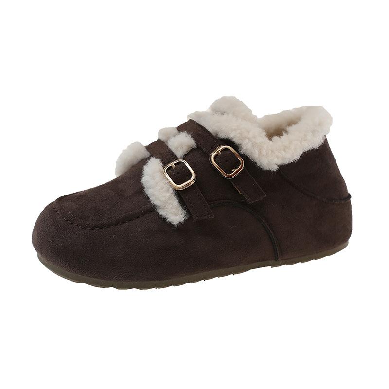 Women's Fur One Thick Bottom Heightening Winter Lightweight Padded Warm Snow Boots Non-slip Wear Casual Sneakers Cotton Boots