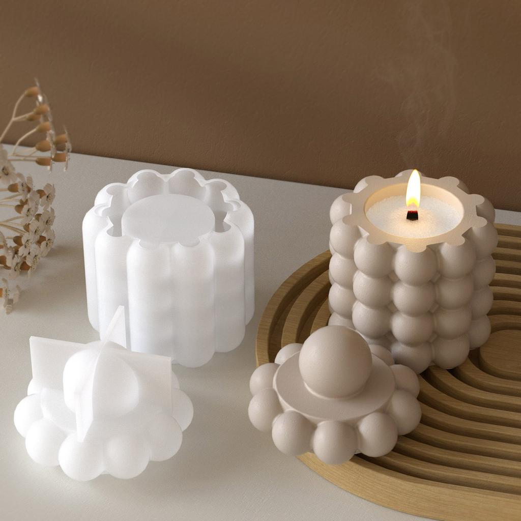 Silicone Decorative Tins Mould Round Shape Storage Box Molds Silicone Texture for Crafting Distinctive Pen Holder