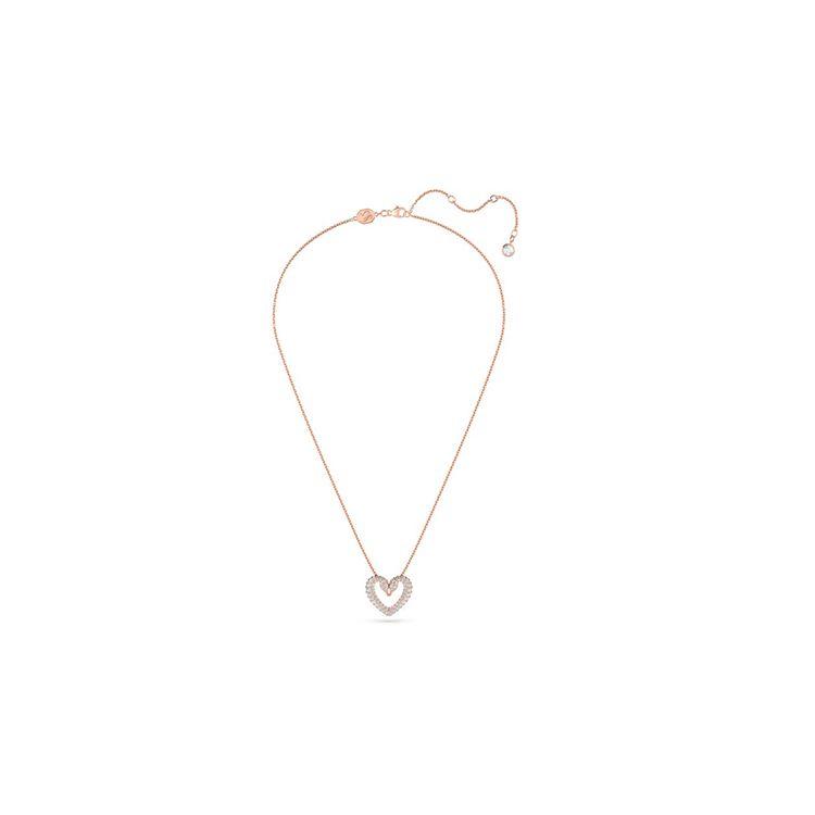 Swarovski Swan Heart Necklace Women Necklace Rose-Gold 5628657