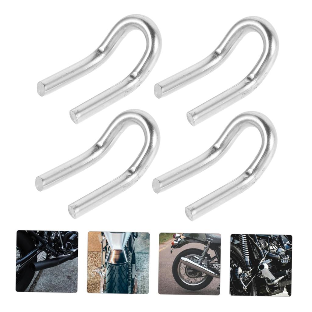 WEKADRIN 4 Motorcycle Stainless Steel Exhaust Shape Hook Spring Hook Simple