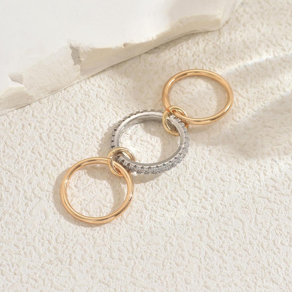 Popular Stacked Women's Ring Geometric Ring Series Design Diamond Ring Versatile Jewelry Women