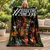 Digimon blanket Flannel Blanket Soft Cozy Plush Throw for Sofa Bed Lightweight Home Decoration Gifts for Christmas various holidays