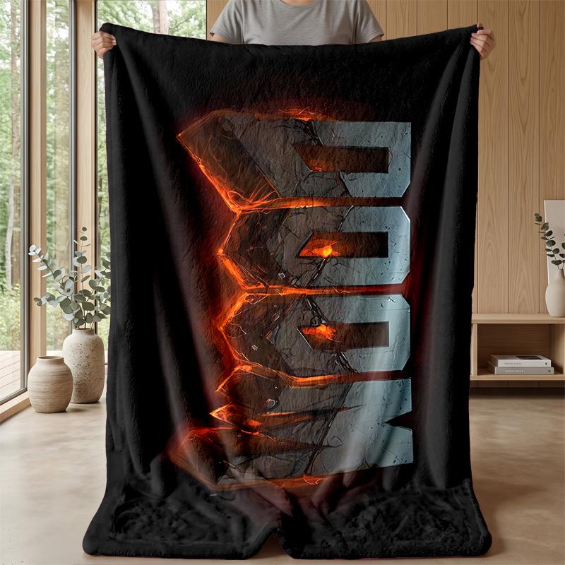DOOM SLAYER Thema Decke Weiche Flanelldecke Plüsch Überwurfdecke Gemütliche Sofa Bett Decke für Wohnkultur