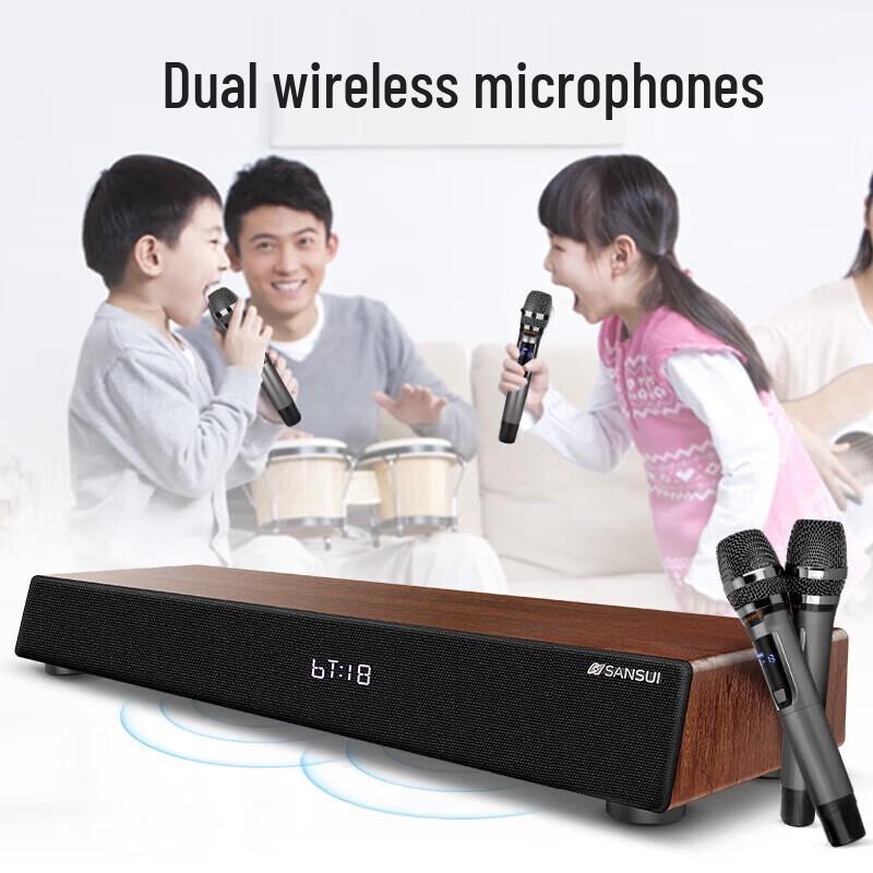 SANSUI DV-91D Home KTV Soundbar with Dual Subwoofers