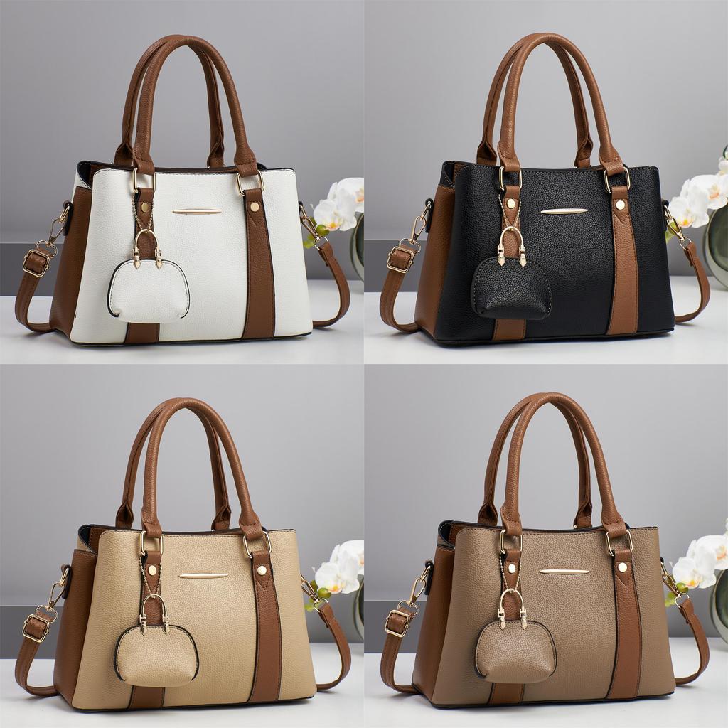 Pu Small Crossbody Bag With Contrast Color Block Pocket For Daily Use