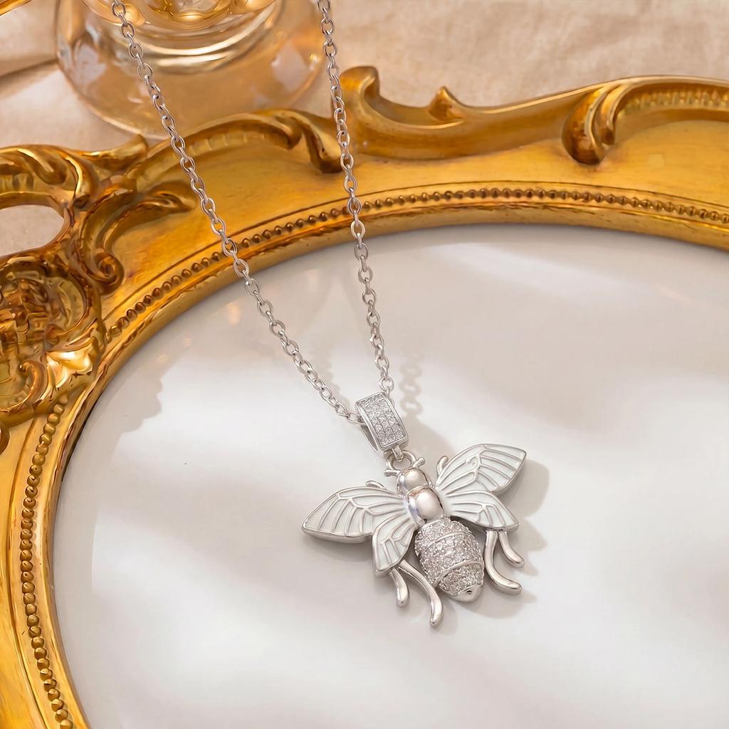 Necklace - Bee Butterfly Necklace - Accessory with Oil Droplets - Small-scale High-end Style - Collar Chain