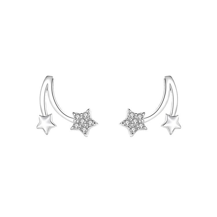 925 Sterling Silver Small Star Stud Earrings for Women - Delicate, Cute Ear Accessories