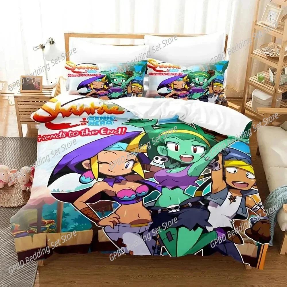 Comforter Anime Game Shantae 12 Genie Hero Bedding Set 3D Printed Suitable For Bedroom Kids Home Textile