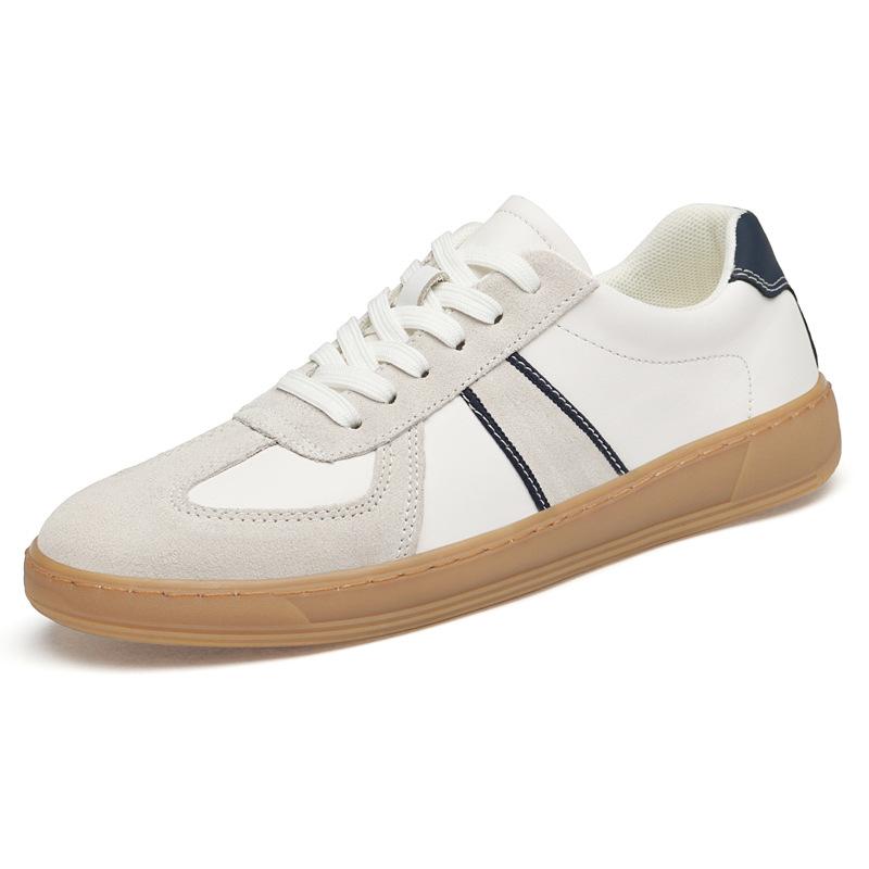 Retro men's first layer cowhide reinforced sewing line beef tendon sole sports and leisure board shoes men's trend