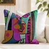 Modern Abstract Painting Cushion Cover Summer Linen Pillow Case Organic Fabric Cushion Cover DoubleSided Print Sofa Home Decor