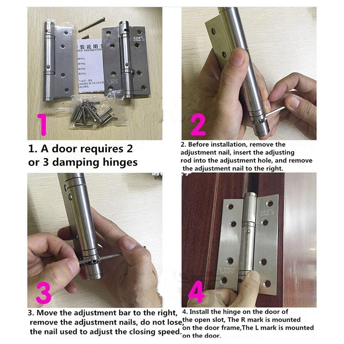 

5 Self Closing Spring Door Hinges, Automatic Soft-Close, Heavy Duty Spring Hinges for Left/Right and Interior Doors China Mainland