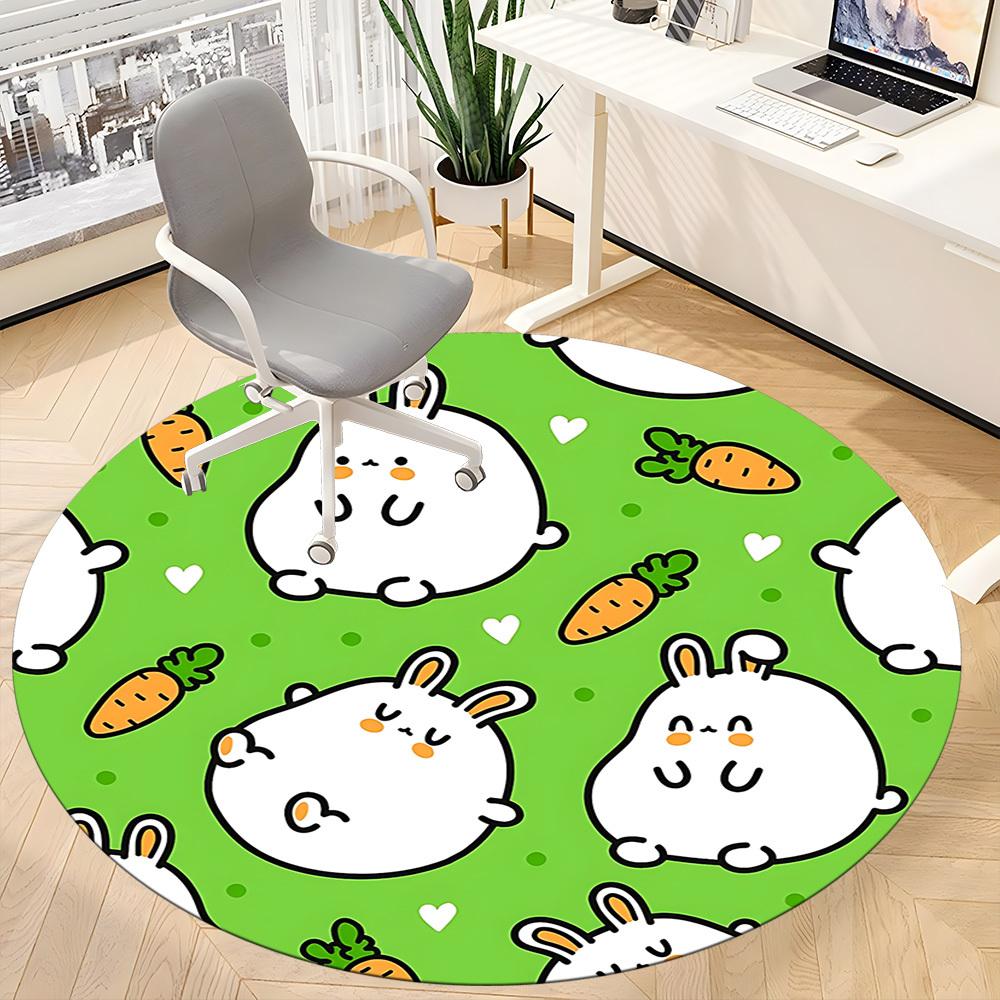 1pc Bunny Carrot Chair Carpet for Office, Non-slip, Soft and Durable Office Rug for Interior Decoration, Perfect for Office Yy260313086