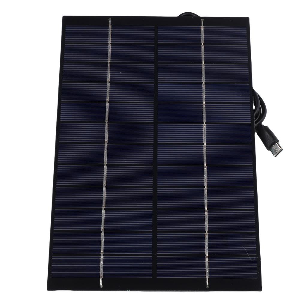 Solar Panel, 4.2W Polycrystalline Silicon Outdoor Solar with USB C for , Security Cameras and Camping