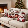 Plaid Christmas Pillow Covers Soft Xmas Tree Pillowslip Atmosphere Santa Pillow Cover Sofa